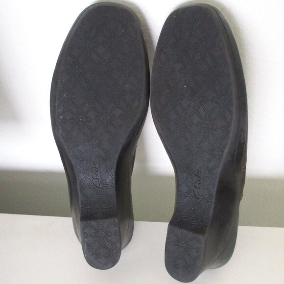 Clarks Womens Brown Leather Mule w/2.5" Block Heel - Size 9M - Picture 9 of 9